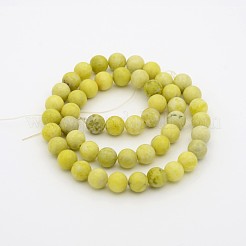 Natural Lemon Jade Round Bead Strands&nbsp;G-P070-36-10mm
