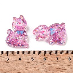 Transparent Resin Bowknot Kitten Decoden Cabochons&nbsp;RESI-M045-07B