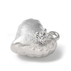 Brass Micro Pave Cubic Zirconia Pendants&nbsp;KK-P290-60P-01