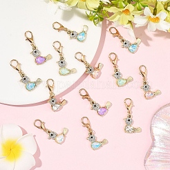 20Pcs Alloy K5 Glass Bird Pendant Decorations&nbsp;HJEW-YW00257