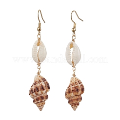 304 Stainless Steel Shell Shape Dangle Earrings&nbsp;EJEW-JE06265-03
