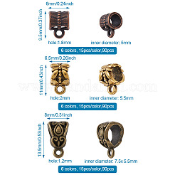 Tibetan Style Alloy Tube Bails&nbsp;PALLOY-TA0001-82