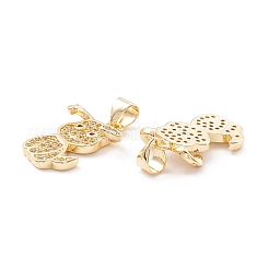 Brass Micro Pave Cubic Zirconia Pendants&nbsp;KK-D067-06G-01-RS