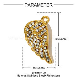 304 Stainless Steel Rhinestone Pendants&nbsp;STAS-OY005-43G