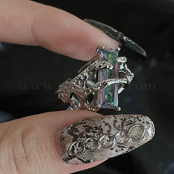 Rectangle Alloy with Rhinestone Adjustable Cuff Rings&nbsp;FS-WG527EA-02