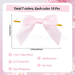 70Pcs 7 Colors Polyester Bowknot&nbsp;DIY-CP0011-47