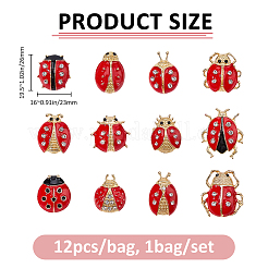 1 Bag Ladybug Enamel Pins&nbsp;JEWB-FH0002-56