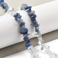 Natural Quartz Crystal & Blue Aventurine(Dyed & Heated) Beads Strands&nbsp;G-L610-A28-01