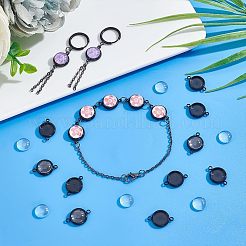 DIY Blank Dome Flat Round Link Connector Making Kit&nbsp;DIY-UN0003-77A-B