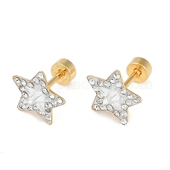 Star Glass & Polymer Clay Rhinestone Ear Fake Plugs&nbsp;EJEW-H105-29G