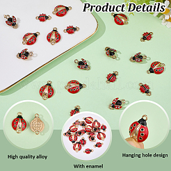 30Pcs 3 Styles Alloy Red and Black Enamel Connector Charms&nbsp;FIND-SC0022-63