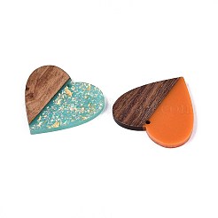Opaque Resin and Walnut Wood Pendants&nbsp;RESI-T060-16M