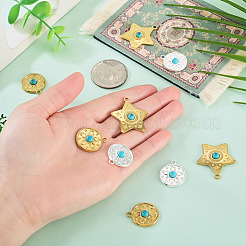 9Pcs 3 Styles Synthetic Turquoise Pendants&nbsp;STAS-TA0006-41