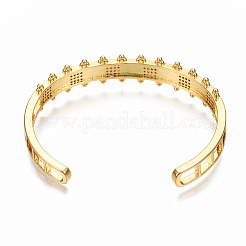 Brass Micro Pave Clear Cubic Zirconia Cuff Bangles&nbsp;BJEW-N302-006A-NF
