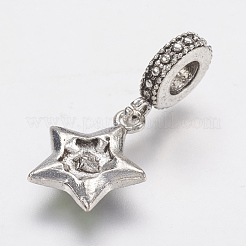 Tibetan Style Alloy Rhinestone European Dangle Charms&nbsp;X-PALLOY-F202-20