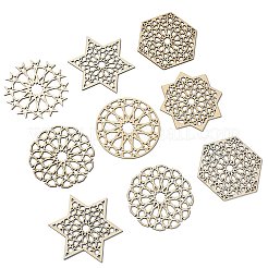 12Pcs 6 Styles Wood Cup Mats&nbsp;AJEW-CJ0001-37