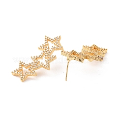 Star Long Brass Earrings&nbsp;ZIRC-Z018-23G