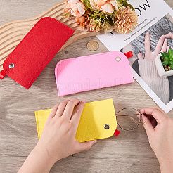 3Pcs 3 Colors Rectangle Felt Eyeglass Case&nbsp;AJEW-CN0007-36B