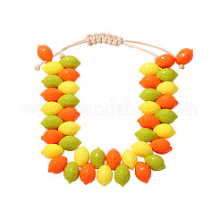 Adjuatble Plastic Lemon Braided Bead Bracelets for Women&nbsp;WG2B9FF-01