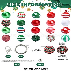 Christmas Theme DIY Round Acrylic Beads Pendant Making Kits&nbsp;DIY-CJC0006-17