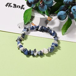 Natural Sodalite Chip Beads Stretch Bracelets&nbsp;BJEW-JB05765-03