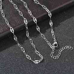 4.5MM 304 Stainless Steel Dapped Chain Necklaces&nbsp;NJEW-D328-03P-02