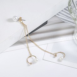 Alloy & Round Imitation Pearl Tassel Chain Cuff Crawler Climber Cartilage Earrings&nbsp;FS-WG06E18-01