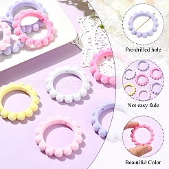 10Pcs Flocky Acrylic Beads&nbsp;OACR-YW0004-08