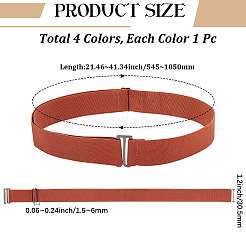 4Pcs 4 Colors Polyester Waist Belts with Alloy Clasps&nbsp;AJEW-CY0003-08
