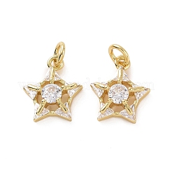 Rack Plating Brass Micro Pave Cubic Zirconia Charms&nbsp;KK-C008-34G