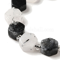 Natural Black Rutilated Quartz Beads Strands&nbsp;G-P534-A04-01