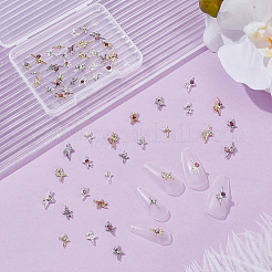 60Pcs 30 Styles Star Alloy Rhinestone Cabochons&nbsp;DIY-PH0029-08
