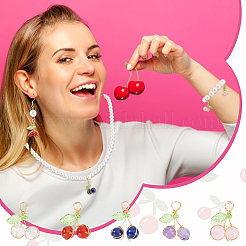 30Pcs 6 Styles Natural Lapis Lazuli & Carnelian & Rose Quartz & Amethyst & Synthetic Moonstone Round Copper Wire Wrapped Pendants&nbsp;PALLOY-GA00028