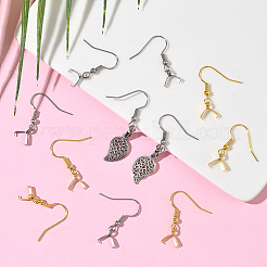 60Pcs 2 Colors 304 Stainless Steel Earring Hooks&nbsp;STAS-SC0010-73
