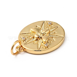Rack Plating Brass Clear Cubic Zirconia Pendants&nbsp;KK-H431-51G