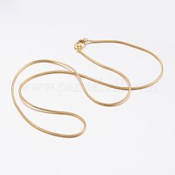 Brass Round Snake Chain Necklaces&nbsp;MAK-L009-08G