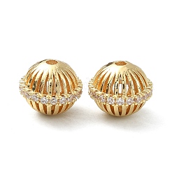 Rack Plating Brass with Clear Cubic Zirconia Beads&nbsp;KK-B072-34G