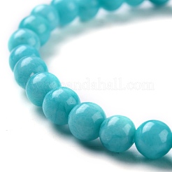 Dyed Natural Jade Beads Stretch Bracelets&nbsp;BJEW-G633-A