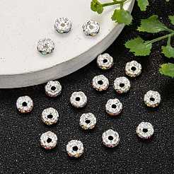Brass Rhinestone Spacer Beads&nbsp;RB-A014-L6mm-28S