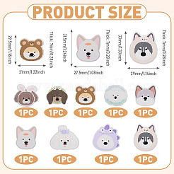 9Pcs 9 Styles Cartoon Dog Acrylic Brooch&nbsp;JEWB-TA0001-38