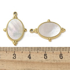 Oval 304 Stainless Steel Natural Paua Shell/White Shell Pendants Ion Plating(IP)&nbsp;STAS-U037-08G-01