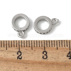 Brass Micro Pave Cubic Zirconia Tube Bails&nbsp;KK-D324-33P