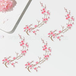4Pcs Plum Blossom Polyester Embroidery Cloth Sew on Appliques&nbsp;PATC-CY0001-58B