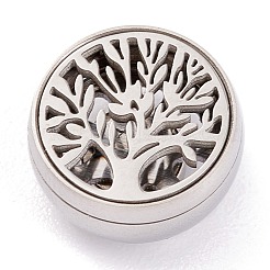 304 Stainless Steel Magnetic Diffuser Locket Aromatherapy Essential Oil Buckle&nbsp;AJEW-M027-11P