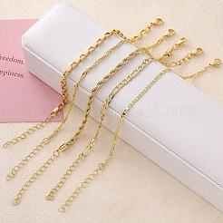 5Pcs 5 Styles Brass Chain Bracelets for Women&nbsp;BJEW-D357-02G