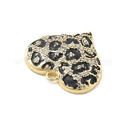 Brass Micro Pave Clear Cubic Zirconia Pendants&nbsp;KK-L228-43A-G
