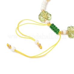 3Pcs 3 Styles Glass Seed Beads & Lampwork Beads Braided Bead Bracelets for Women&nbsp;BJEW-MZ00212