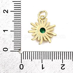 Sun Brass Micro Pave Cubic Zirconia Pendants&nbsp;X-KK-C134-11G-02