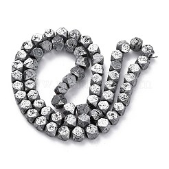 Electroplated Natural Lava Rock Beads Strands&nbsp;G-A256-C01-01D
