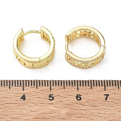 Brass Micro Pave Cubic Zirconia Hoop Earrings&nbsp;KK-CBA30C7-03G